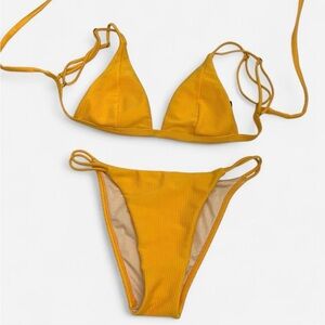 La Hearts Yellow Bikini Set